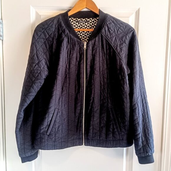 Scotch & Soda Black Tan Reversible Quilted Bomber Jacket - Picture 4 of 9